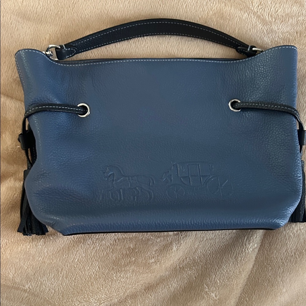 Coach small blue tote, like NEW